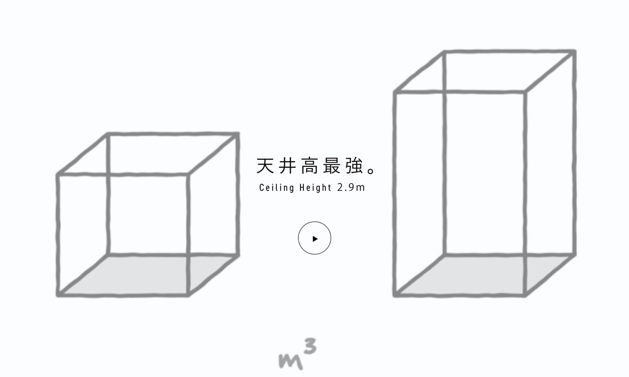 天井高最強。 Ceiling Height 2.9m